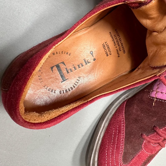 THINK! Red patchwork suede walking shoes loafers sneakers, women’s EU 37. - Picture 7 of 8